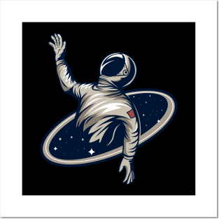 Astronaut in black hole Posters and Art